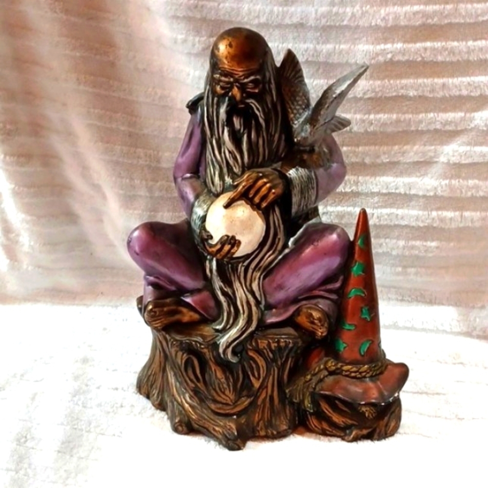 HandPainted Wizard Ceramic XL Large Figurine 11 Tall